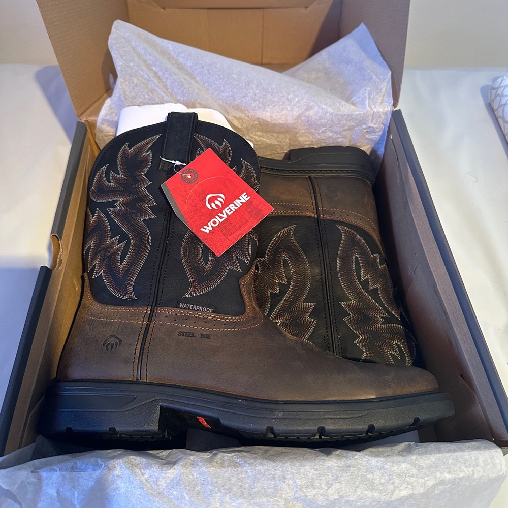 NIB Wolverine Rancher Steel Toe Boots Rtl: $135 Work in Style Cowboy 🤠